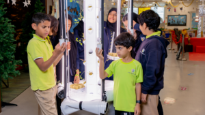 Students growing plants