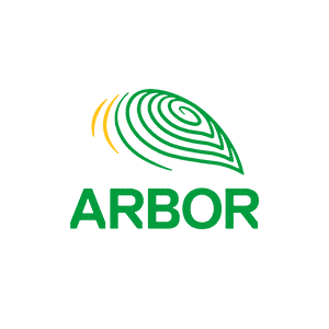 Logo of Arbor with stylized tree ring design