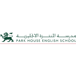 Logo of Park House English School featuring a lion and bilingual Arabic and English text