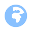 Icon of Earth showing Europe and Africa on a blue background