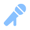 Blue microphone icon