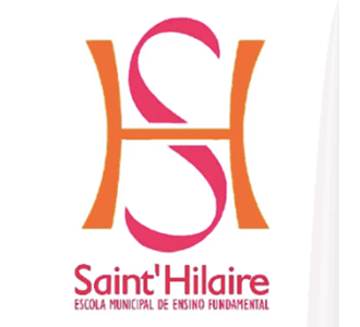Logo of Escola Municipal de Ensino Fundamental Saint' Hilaire, featuring a stylized pink and orange 