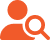 Application review icon showing a person with a magnifying glass