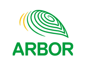 Green and yellow abstract leaf logo above the word "ARBOR" in bold green letters.
