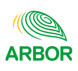 Green and yellow abstract leaf logo above the word 