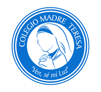 Logo of Colegio Madre Teresa with an illustration of Mother Teresa and the phrase 
