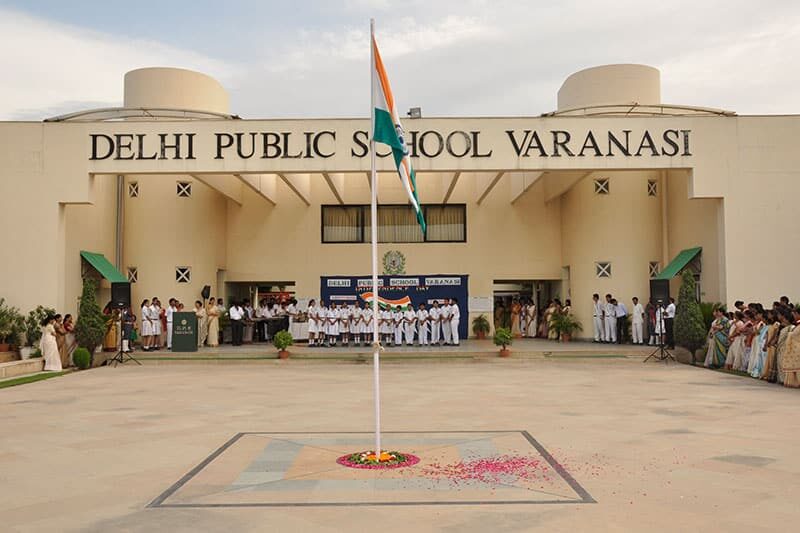 Flag hoisting ceremony at Delhi Public School Varanasi