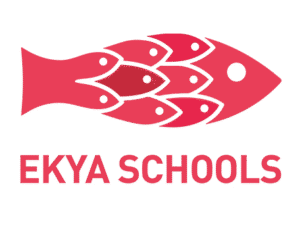 EKYA Schools logo featuring a stylized fish composed of smaller fish