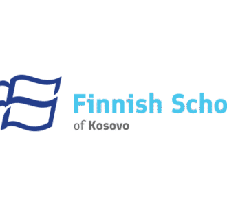 Logo of the Finnish School of Kosovo featuring stylized initials 