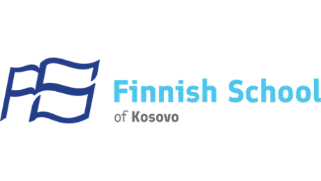 Logo of the Finnish School of Kosovo featuring stylized initials 