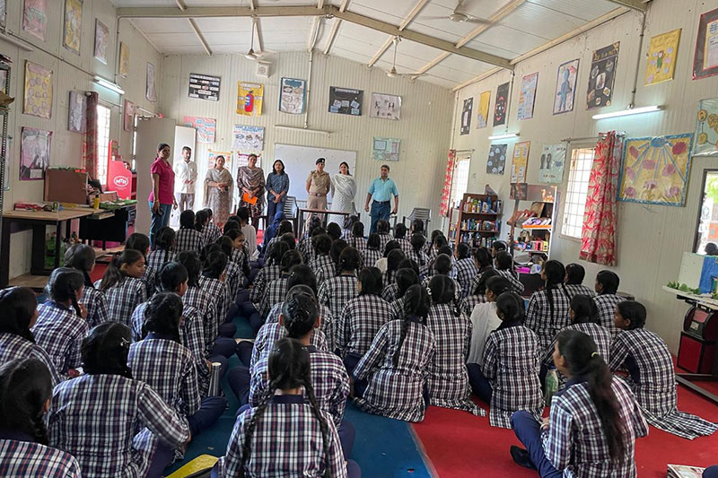 GGSSS NIT 5 students attending a classroom seminar or awareness session with teachers and guests