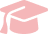 Light pink graduation cap icon representing educators
