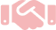 Light pink handshake icon representing non-profit organisations