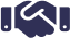 Dark navy handshake icon representing non-profit organisations