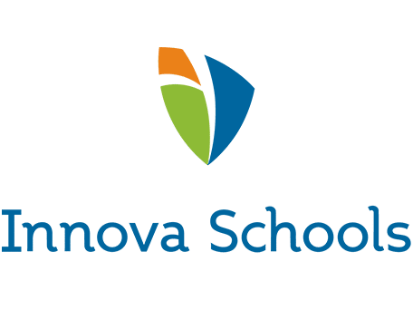 Innova Schools Official Logo Logo of Innova Schools featuring a modern shield-like emblem in blue, green, and orange, above the name