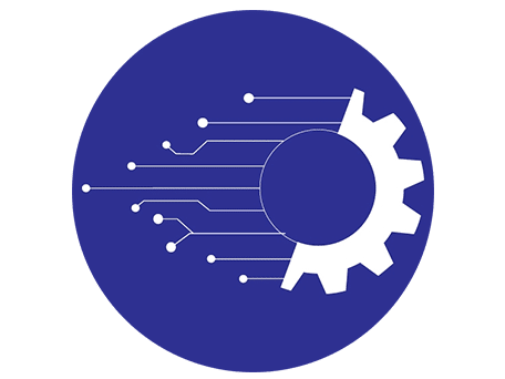 Digital gear logo representing tech and engineering fusion Digital gear logo symbolizing technology and engineering integration