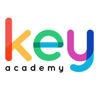 Key Academy logo with colorful letters in red, orange, green, blue, and purple