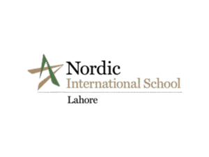 Nordic International School Lahore logo with text and leaf icon