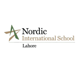 Nordic International School Lahore logo with text and leaf icon