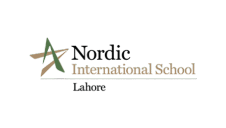 Nordic International School Lahore logo with text and leaf icon