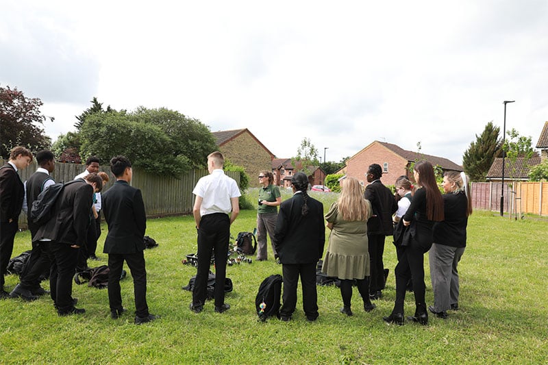 Rivers Academy West London students participating in an outdoor environmental learning session