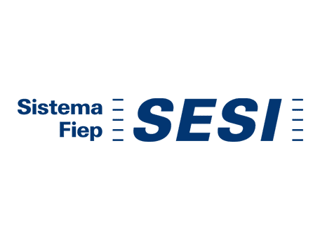 Sistema Fiep – SESI Logo Logo of Sistema Fiep SESI in dark blue, with stylized text and horizontal lines flanking the acronym