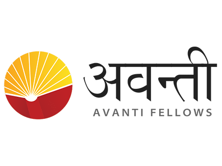 Avanti Fellows logo with a modern sun symbol and Hindi text Avanti Fellows logo with a rising sun design