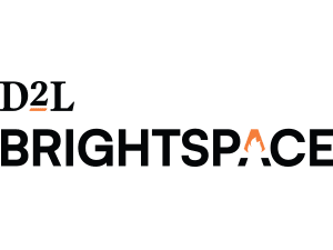 D2L Brightspace logo featuring the D2L and Brightspace text with an orange graphical element.