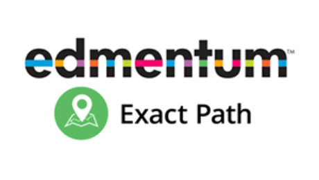 Edmentum Exact Path logo with colorful text and location pin graphic