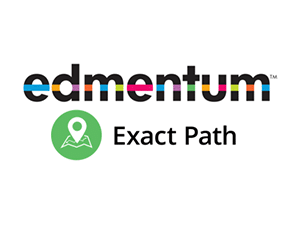 Edmentum Exact Path logo with colorful text and location pin graphic