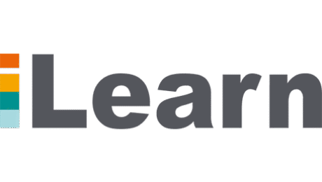 iLearn logo featuring colorful stripes and modern typography