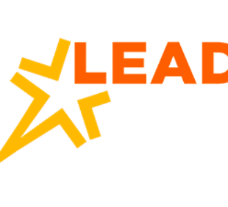 LEAD logo with a star and dynamic text design in orange and yellow colors.