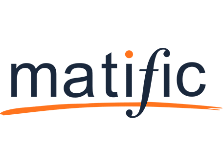 Matific – Interactive math learning platform for K-6 students Matific logo with dark text and an orange underline