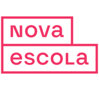 Logo of Nova with abstract design elements in pink and purple.