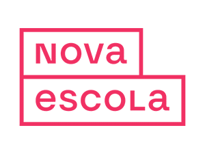 Logo of Nova with abstract design elements in pink and purple.
