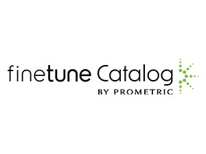 Finetune Catalog logo with black and green color scheme, featuring circular dots.