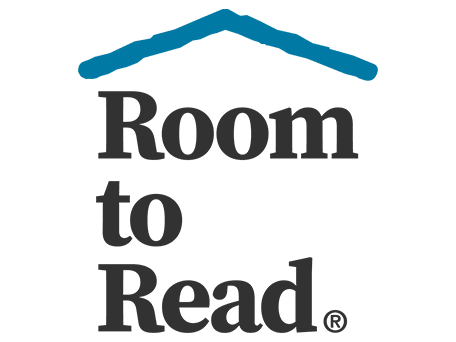 Room to Read logo, featuring a house icon above the text.