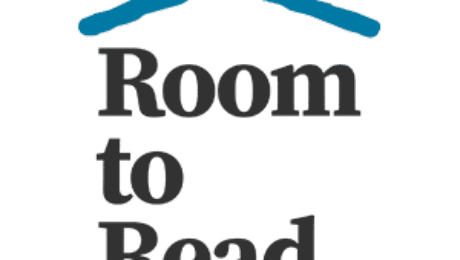 Room to Read logo, featuring a house icon above the text.