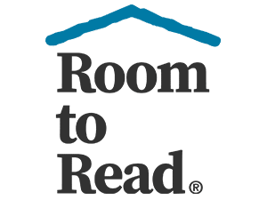 Room to Read logo, featuring a house icon above the text.