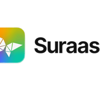 Suraasa logo with colorful gradient and butterfly design