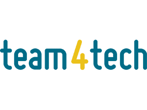 Team4Tech logo featuring 'team' in teal and '4' in yellow