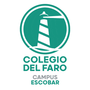 Colegio Del Faro Escobar Campus logo with lighthouse symbol in green circle