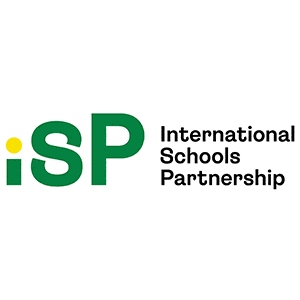 International Schools Partnership logo with green ISP text and yellow dot