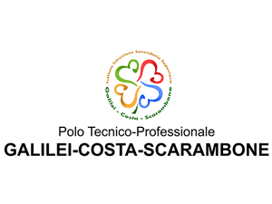 Istituto Galilei-Costa-Scarambone logo with colorful heart-shaped design symbolizing unity, education, and innovation in Lecce, Italy.