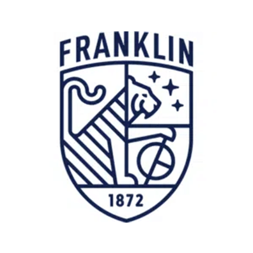 Franklin crest logo with lion, stars, and shield