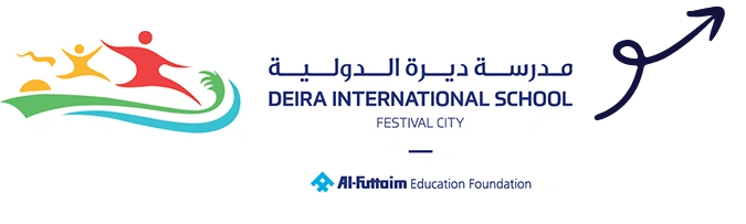 Deira International School logo with colorful design