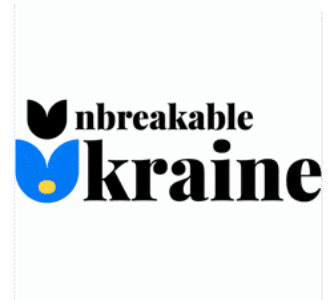 Unbreakable Ukraine logo – symbol of resilience and strength with stylized flower design.