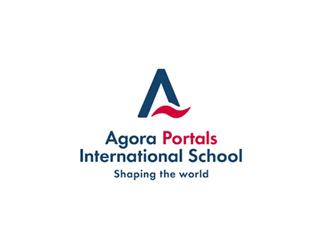 Agora Portals International School Logo Agora Portals International School logo with stylized blue A and red wave design