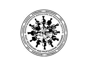 Emblem of Booker T. Washington Agriculture and Industrial Institute featuring a circular seal with silhouettes symbolizing education, industry, and progress.