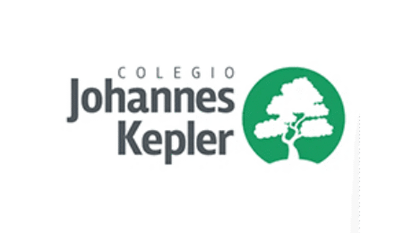 Colegio Johannes Kepler logo with green circle and white tree design
